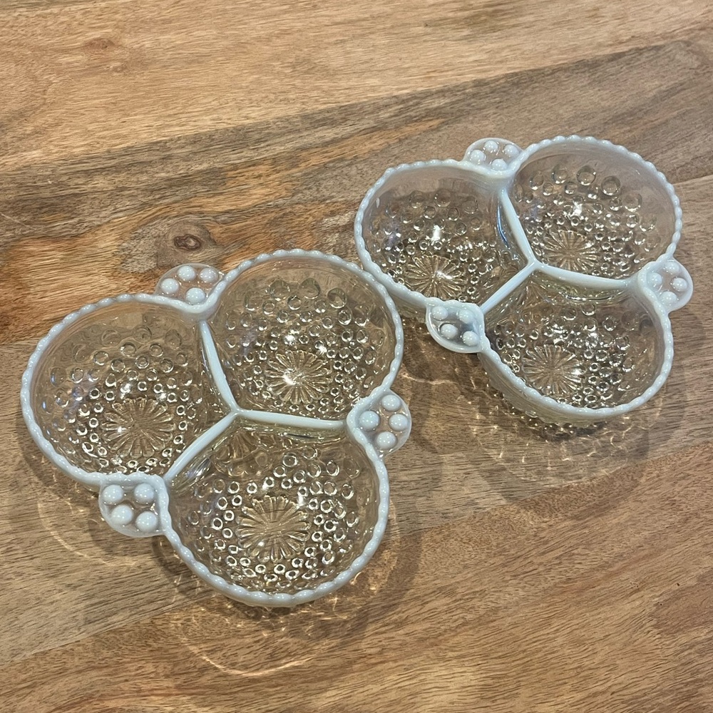 Anchor Hocking Vintage Glass Divided Serving Dishes